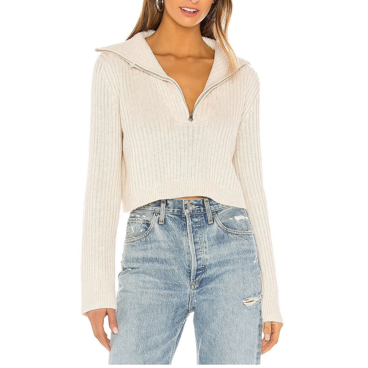 Tularosa Ribbed Beige Lovelle Sweater Size S