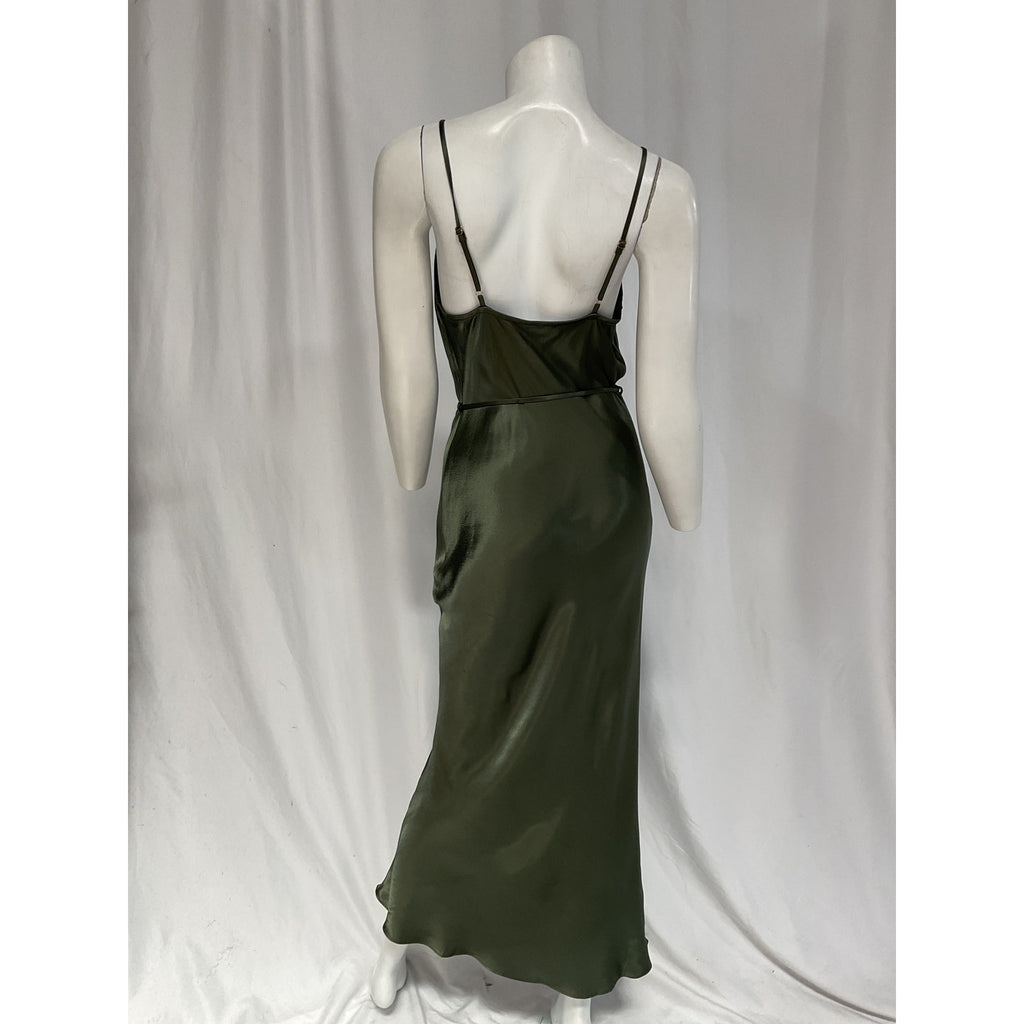 Shona Joy 'La Lune' Green Bias Cowl Midi Dress Size 4