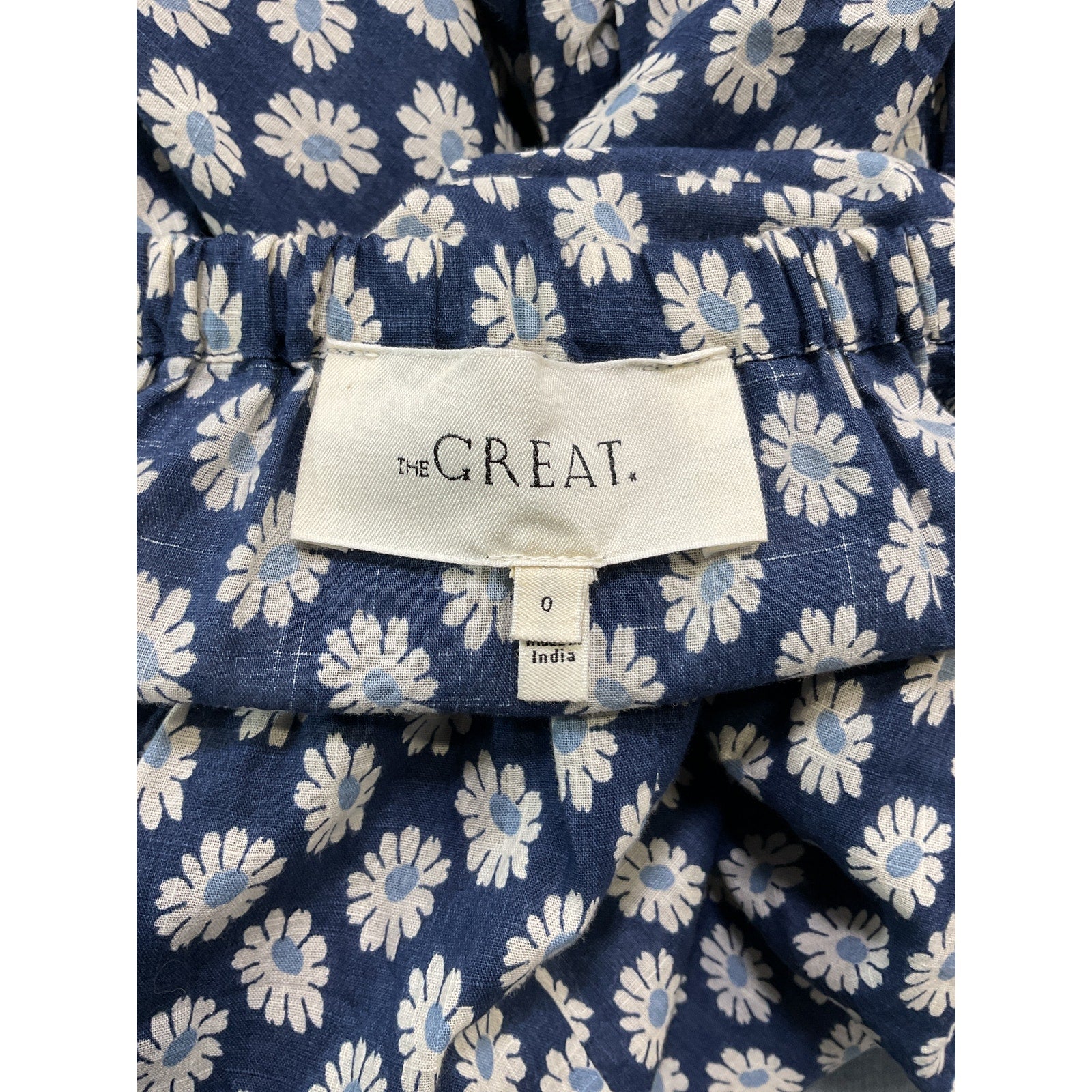 The Great 'The Curtsy' Blue Cotton Floral Midi-Skirt Size 0