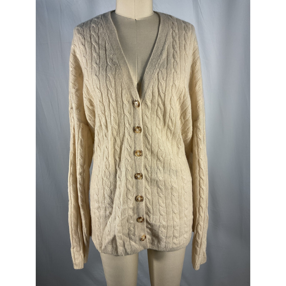 Reformation 'Giusta' Beige Cashmere Oversized Cashmere Cardigan Size S