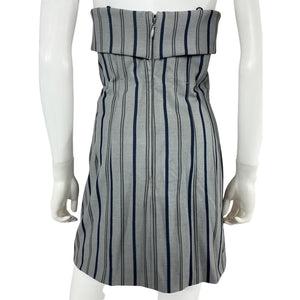 Helsa Tailored Gray And Blue Strapless Mini Dress Size M