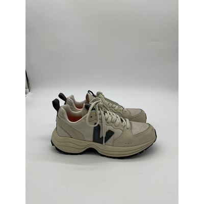 Veja 'Venturi' White Suede And Leather-Trimmed Alveomesh Sneakers Size 7