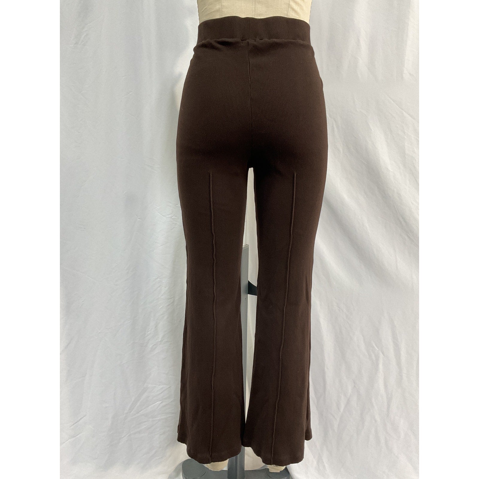 Donni. The Rib Brown Cotton Kick Flare Size XXL
