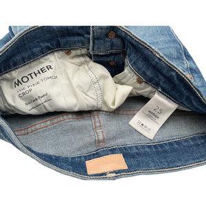 Mother Distressed Blue Pixie Tomcat Crop Denim Jeans Size 25