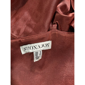 Shona Joy Satin Terracotta La Lune Cross Draped Maxi Dress Size 6 US