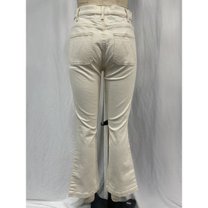 Mother The Hustler White Cotton Patch Pocket Flood Size 28