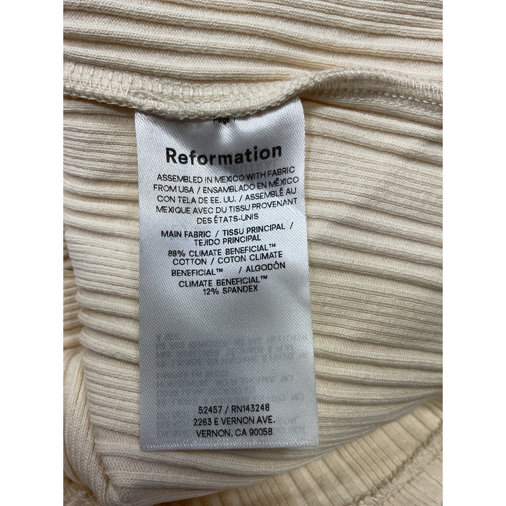 Reformation 'Delphina' White Cotton Knit Dress Size XL