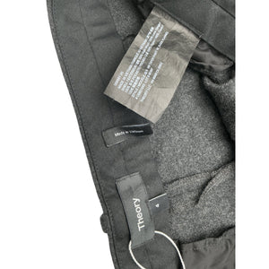 Theory Sleek Black Tapered High-Waist Flannel Pants Size 4