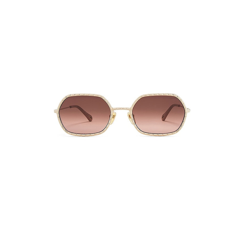 Chlo� 'Scalloped' Gold Oval Sunglasses Size OS