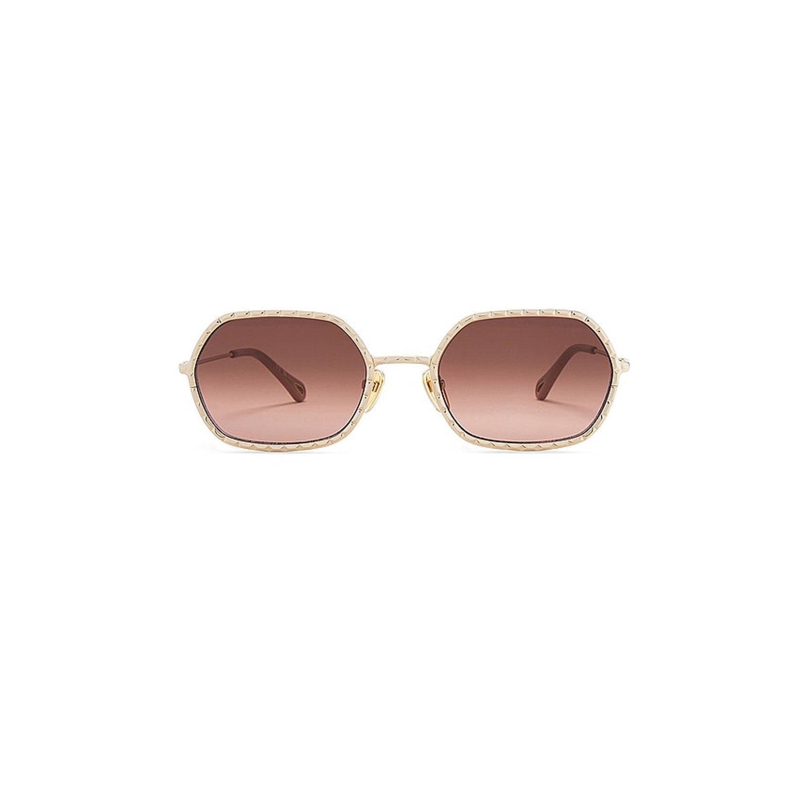 Chlo� 'Scalloped' Gold Oval Sunglasses Size OS