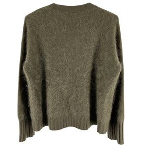La Ligne Fuzzy Olive Crewneck Sweater Size XS