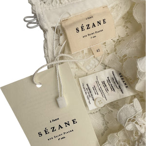 Sézane Romantic White Sheila Blouse Size 42