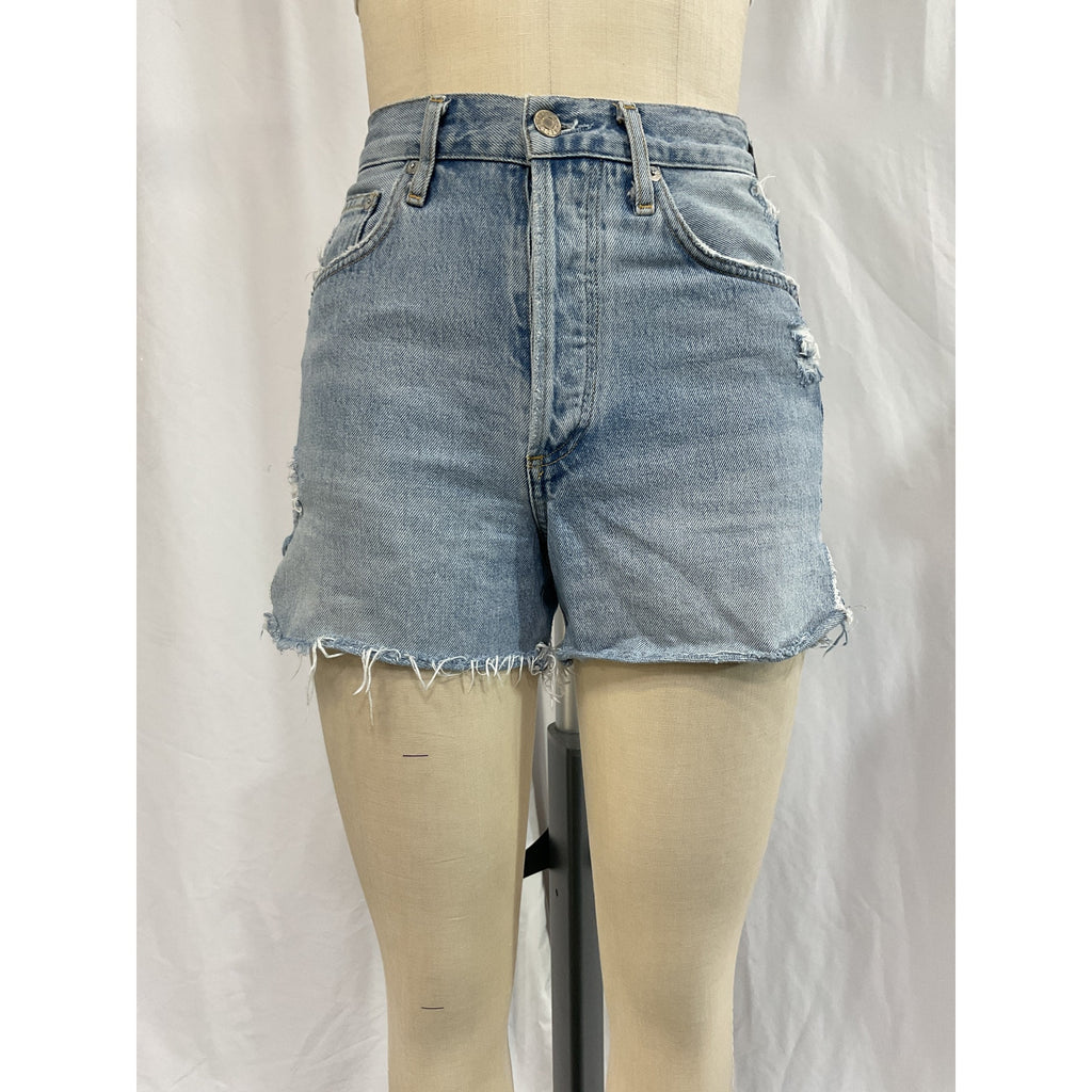 Agolde 'Parker' Blue Denim Jean Long Short Size 24