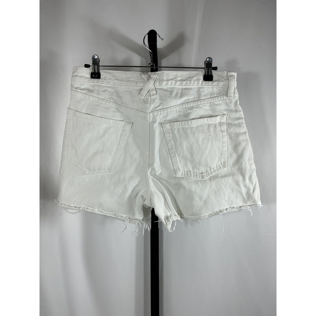 Alex Mill 'Stella' White Cotton Denim Short Size 28