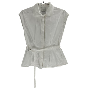 Posse Belted White Juno Shirt Blouse Size XS