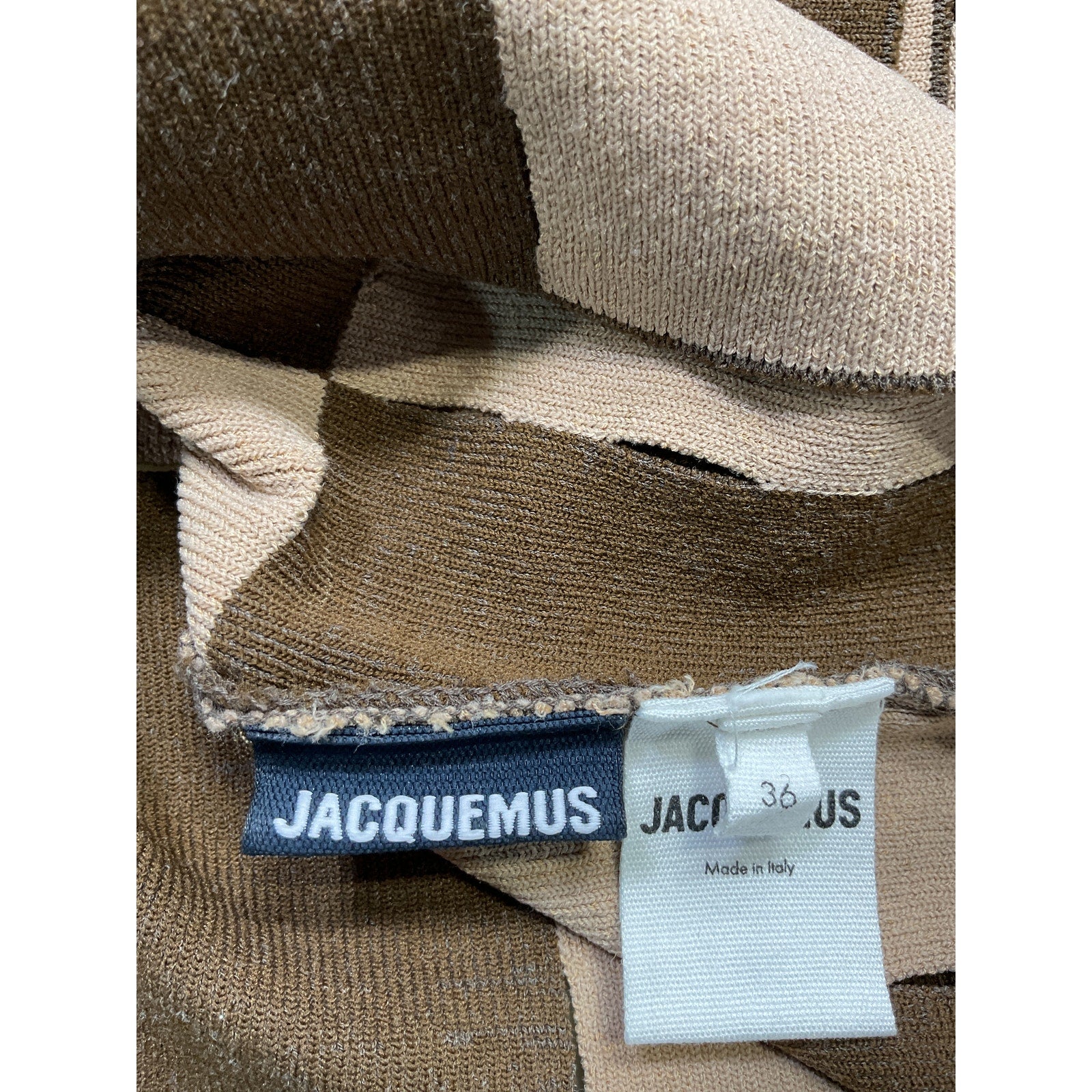 Jacquemus 'Le Maille Gelato' Brown Ponte Cut Out Top Size 36