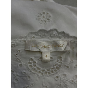 Loveshackfancy Embroidered Antique White Valente Dress Size 4