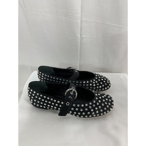 Reformation 'Bethany' Black Ballet Flat Size 5.5