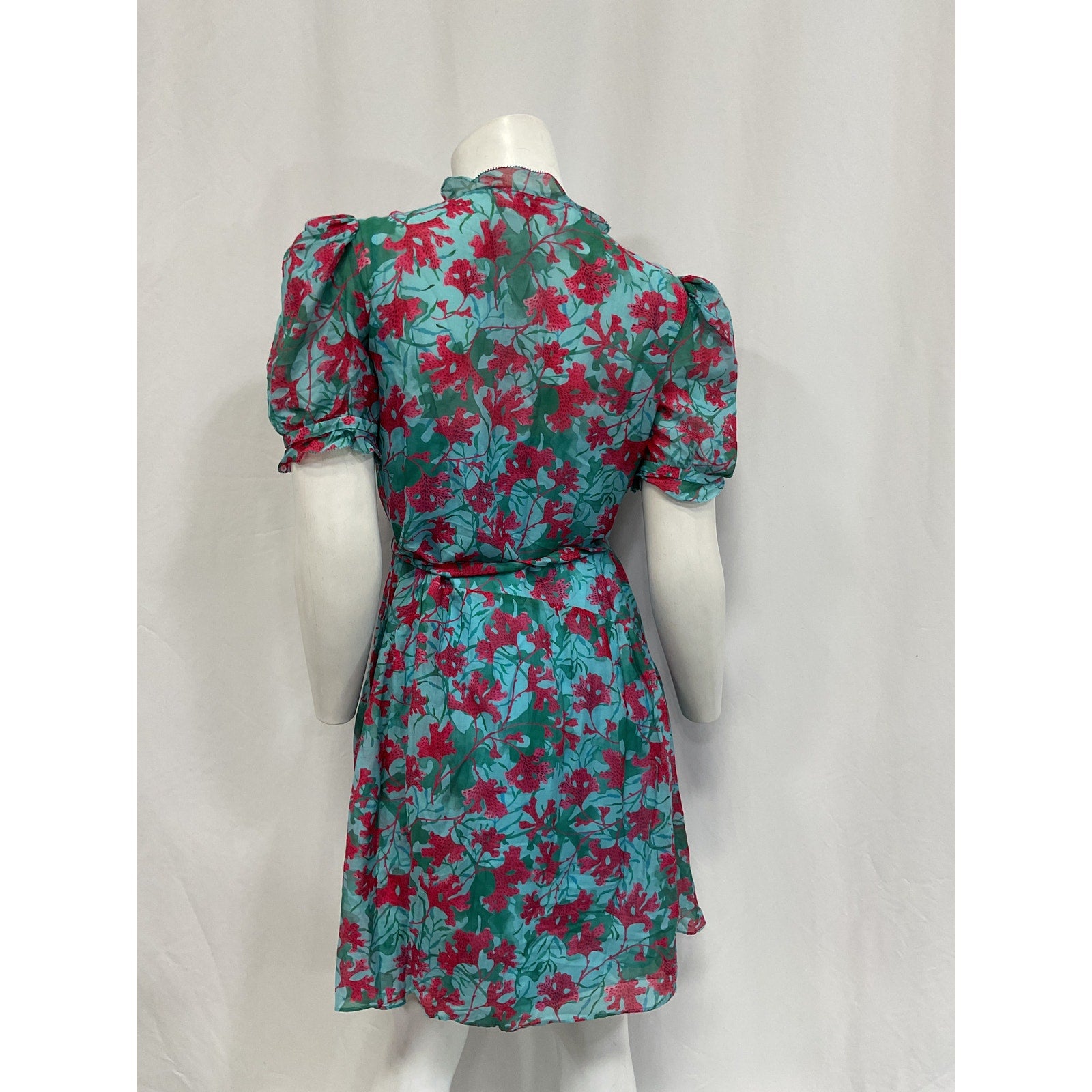 Saloni Floral Print Blue Mini Dress Size 2