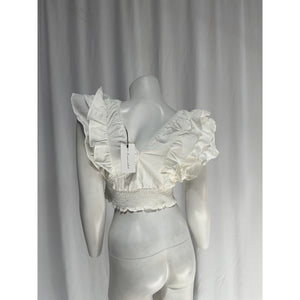 Line & Dot 'Hailey' White Poplin Top Size S - NWT