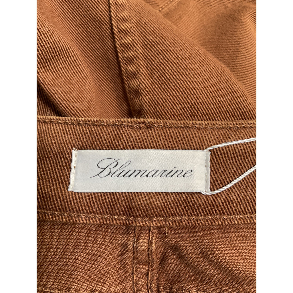 Blumarine Buckle Brown Cotton Mini Skirt Size 4