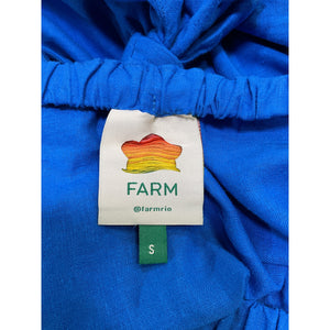 Farm Rio 'Knot' Blue Off Shouder Midi Dress Size S