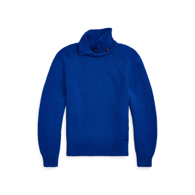 Ralph Lauren Cozy Blue Layered Collar Size S Cotton Sweater