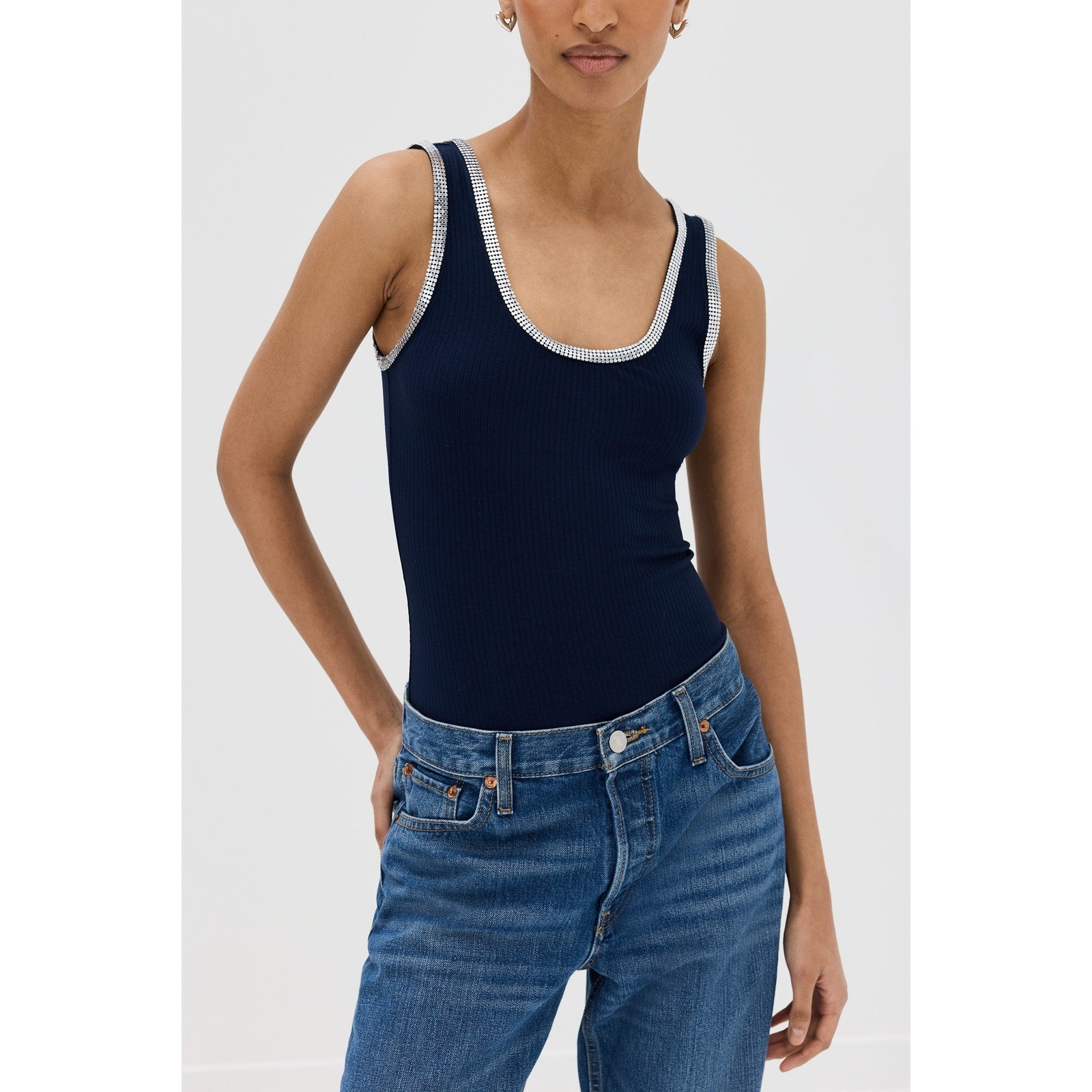 Simkhai 'Palma' Blue Scoop Neck Tank Top Size S - NWT