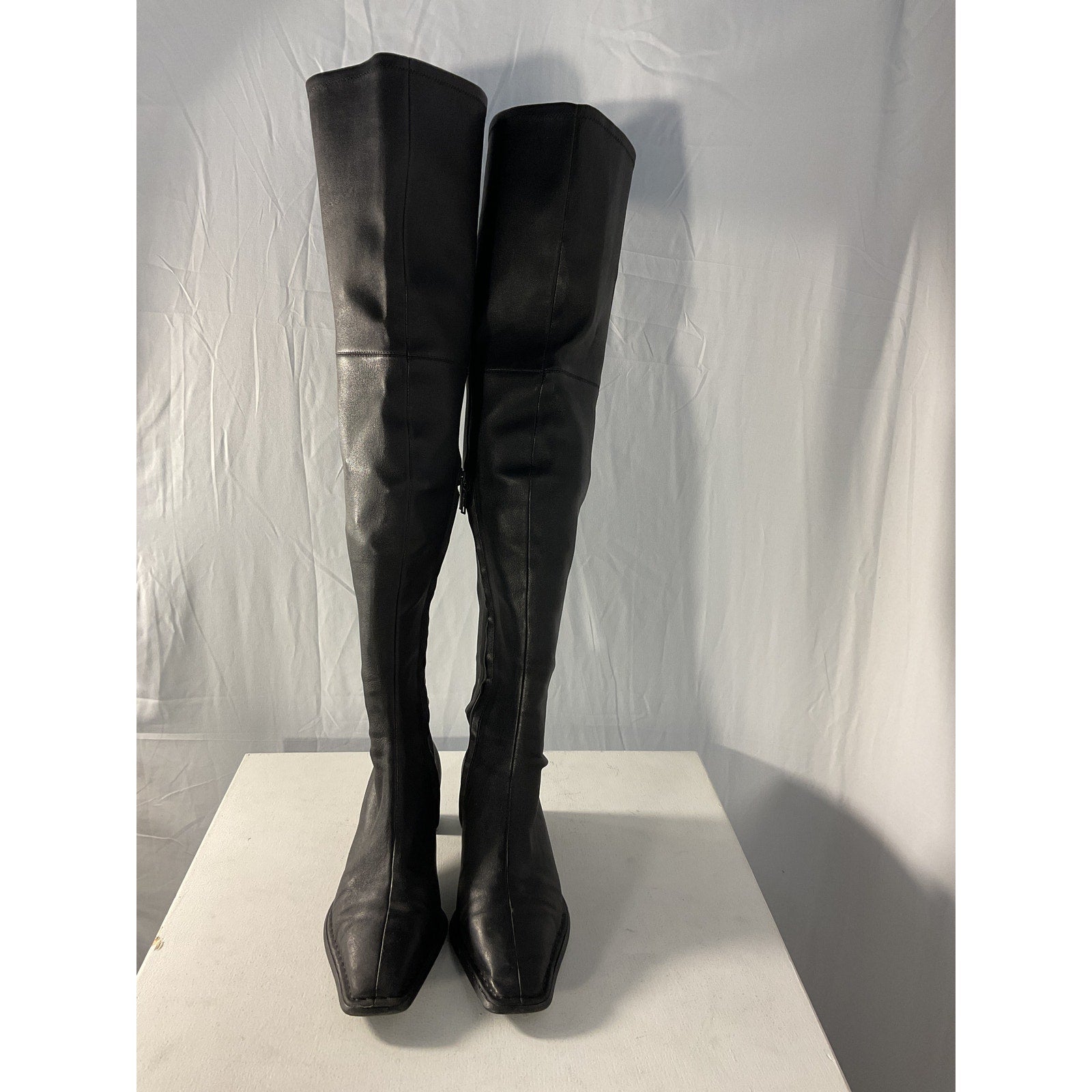 Alexander Wang 'Alrdich 55' Black Leather Over The Knee Boot Size 7.5