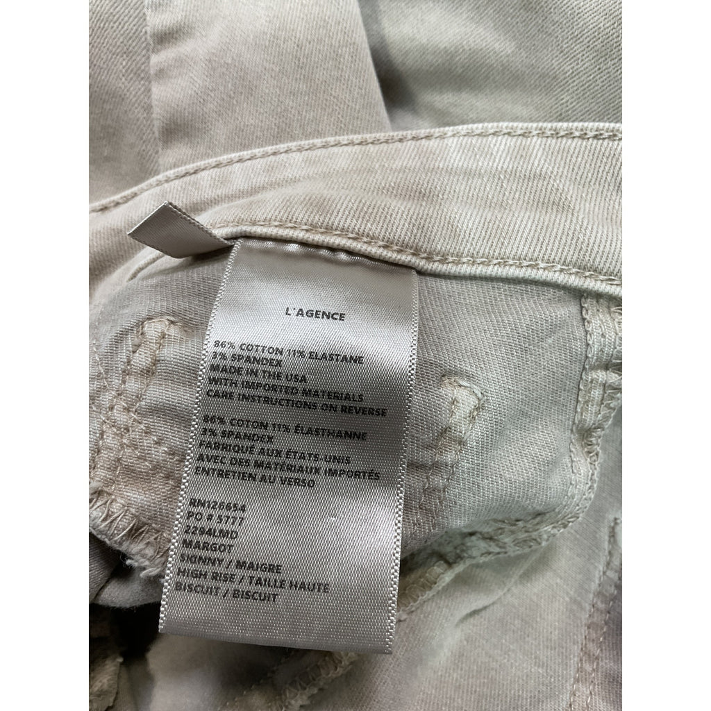 L'Agence 'Margot' Tan High Rise Skinny Denim Jeans Size 25