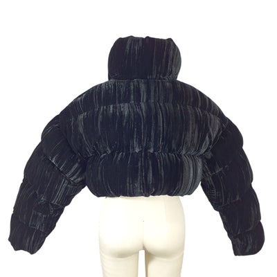 Ronny Kobo Velvet Black Sagen Puffer Jacket Size S