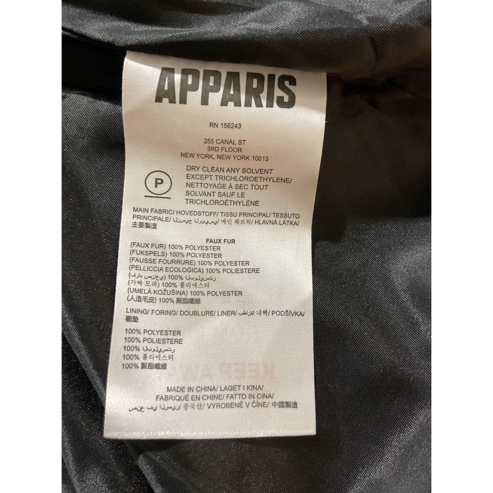 Apparis 'Goldie' Black Polyester 5 Faux Fur Jacket Size XS