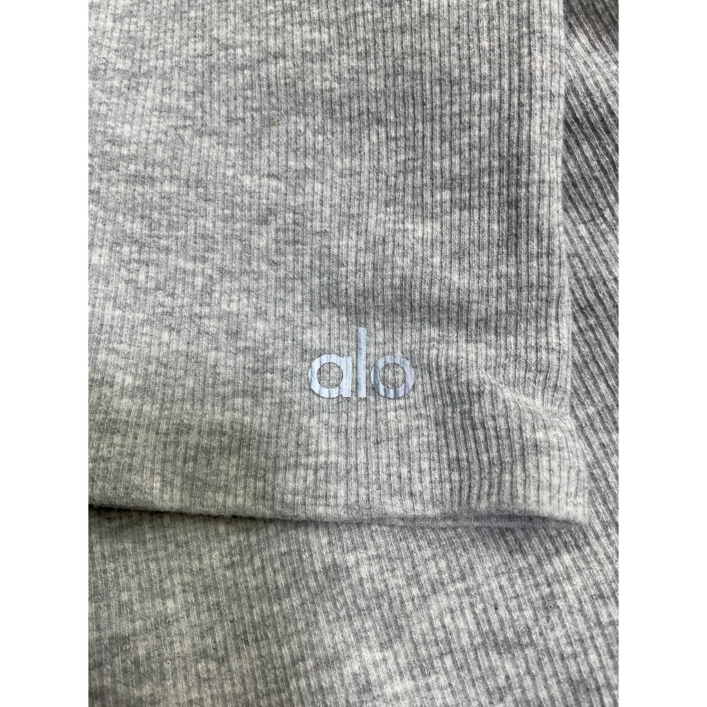 Alo Yoga Seamless Grey Cotton Ribbed Mellow Onesie Size M