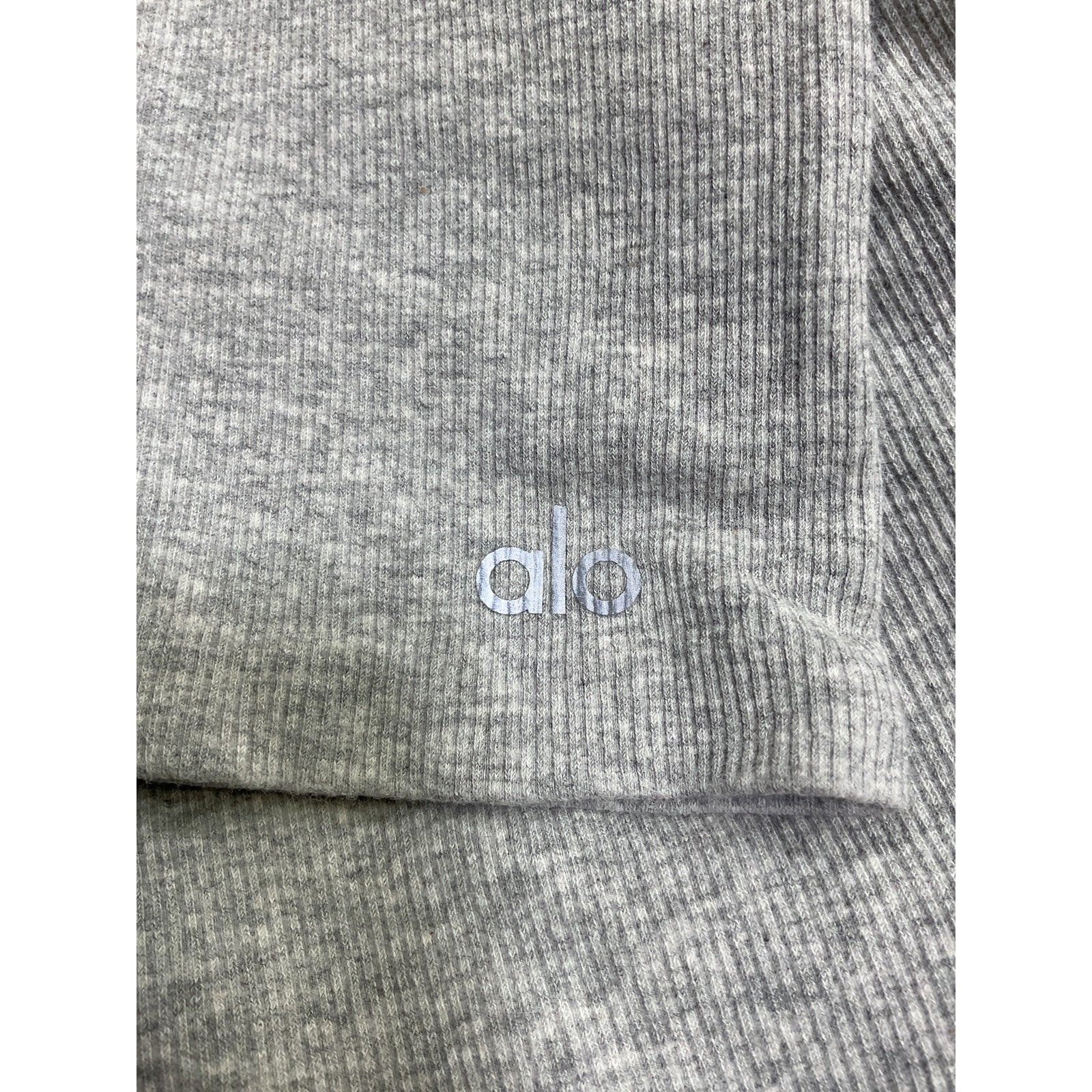 Alo Yoga Seamless Grey Cotton Ribbed Mellow Onesie Size M
