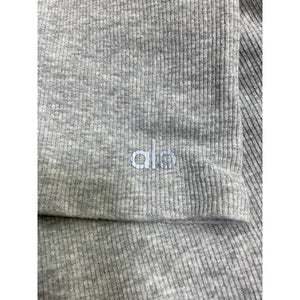 Alo Yoga Seamless Grey Cotton Ribbed Mellow Onesie Size M
