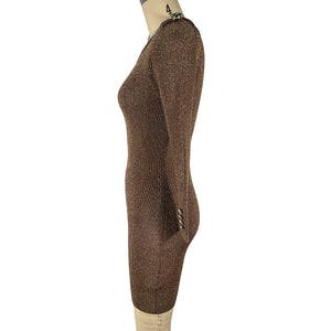 Retrofête Metallic Brown Avenue Mini Dress Size XS