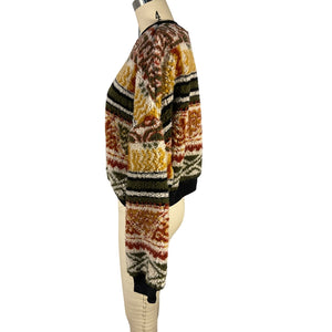 Etro Textured Multicolor Jacquard Knit Sweater Size IT 44 / 8 US
