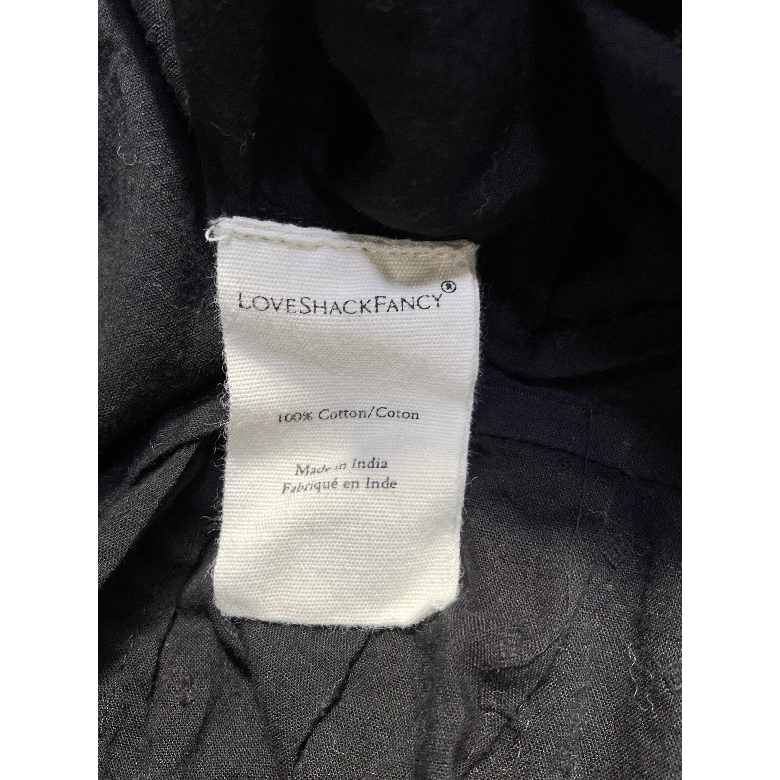 Loveshackfancy 'Natasha' Black Cotton Mini Dress Size P
