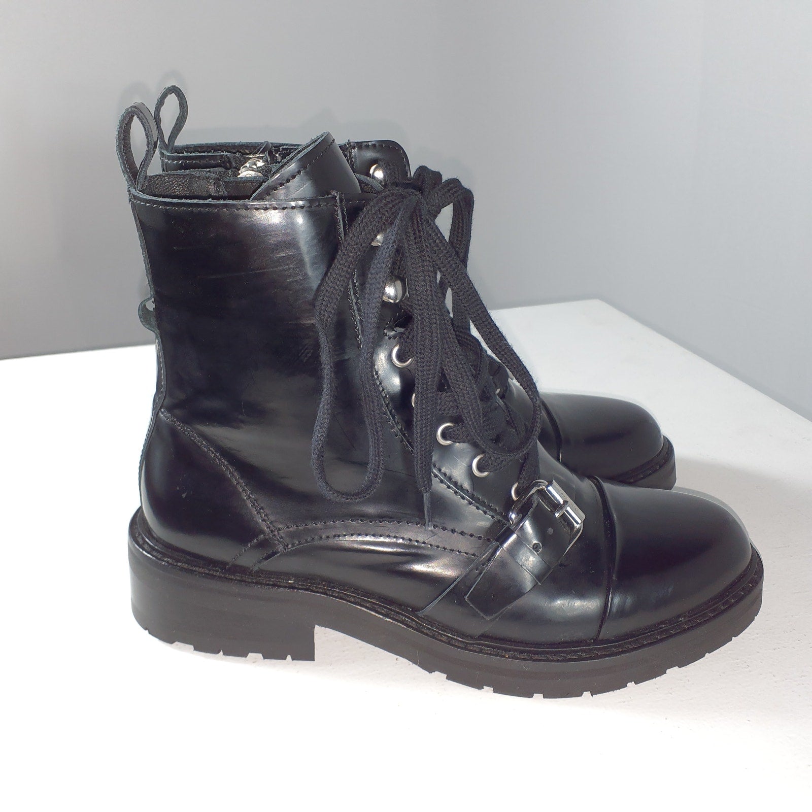Allsaints 'Donita' Black Leather Boot Size 7