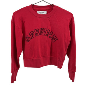 Sprwmn Cozy Red Logo Shrunken Sweatshirt Size M