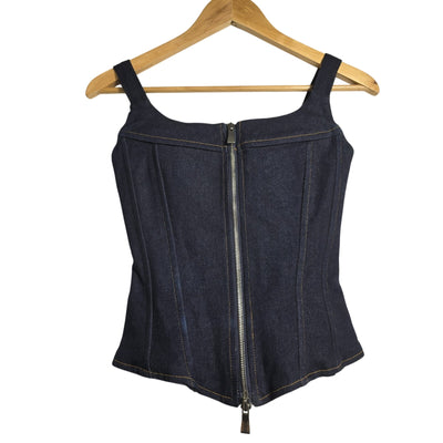 Eb Denim Structured Dark Denim Rainy Corset Size XS Top