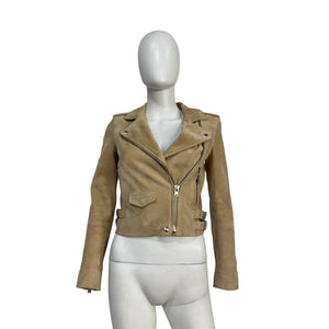 Iro 'Ashley' Beige Leather Jacket Size 34