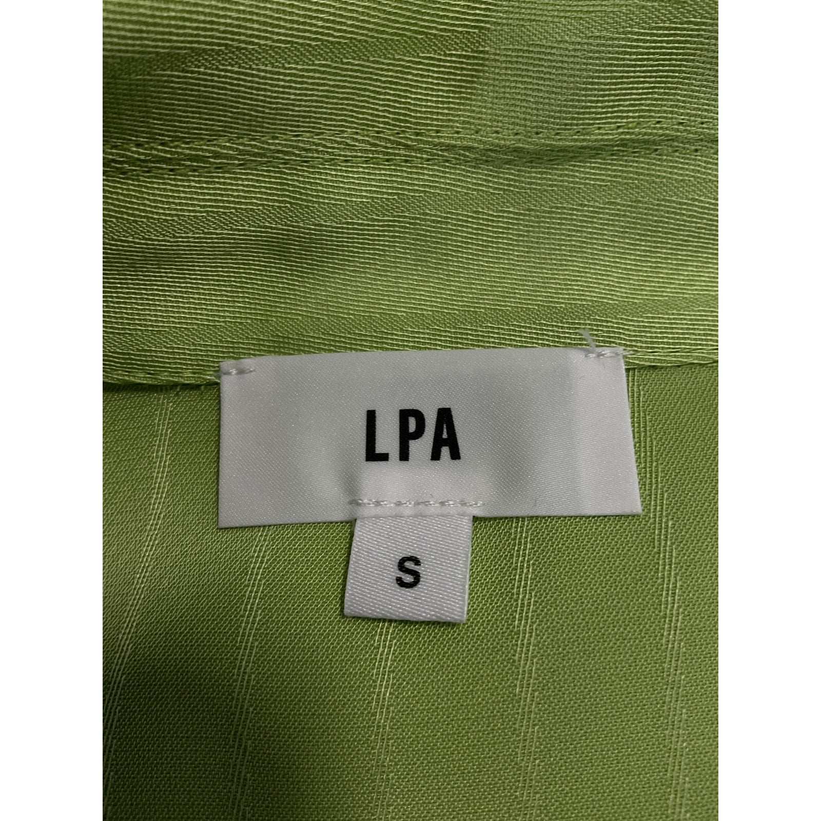 Lpa Green Satin Dress Shirt With Waist Tie Size S