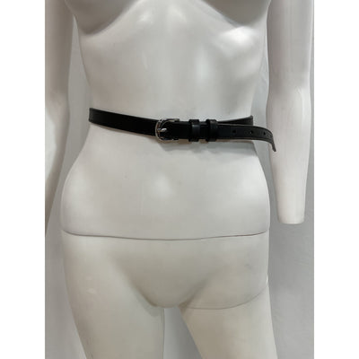 Frame 'Petit' Black Leather Twist Buckle Belt Size S