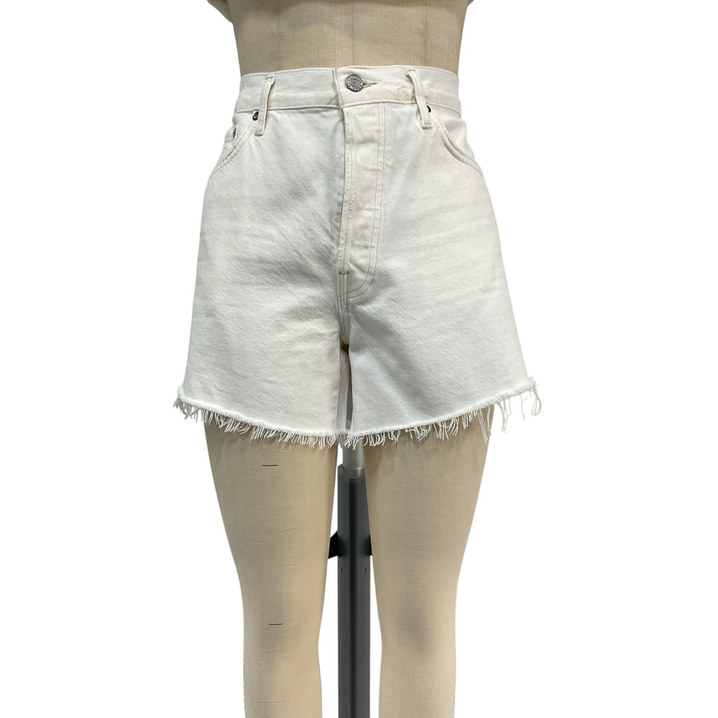 Agolde 'Parker' White Cotton Long Short Size 31