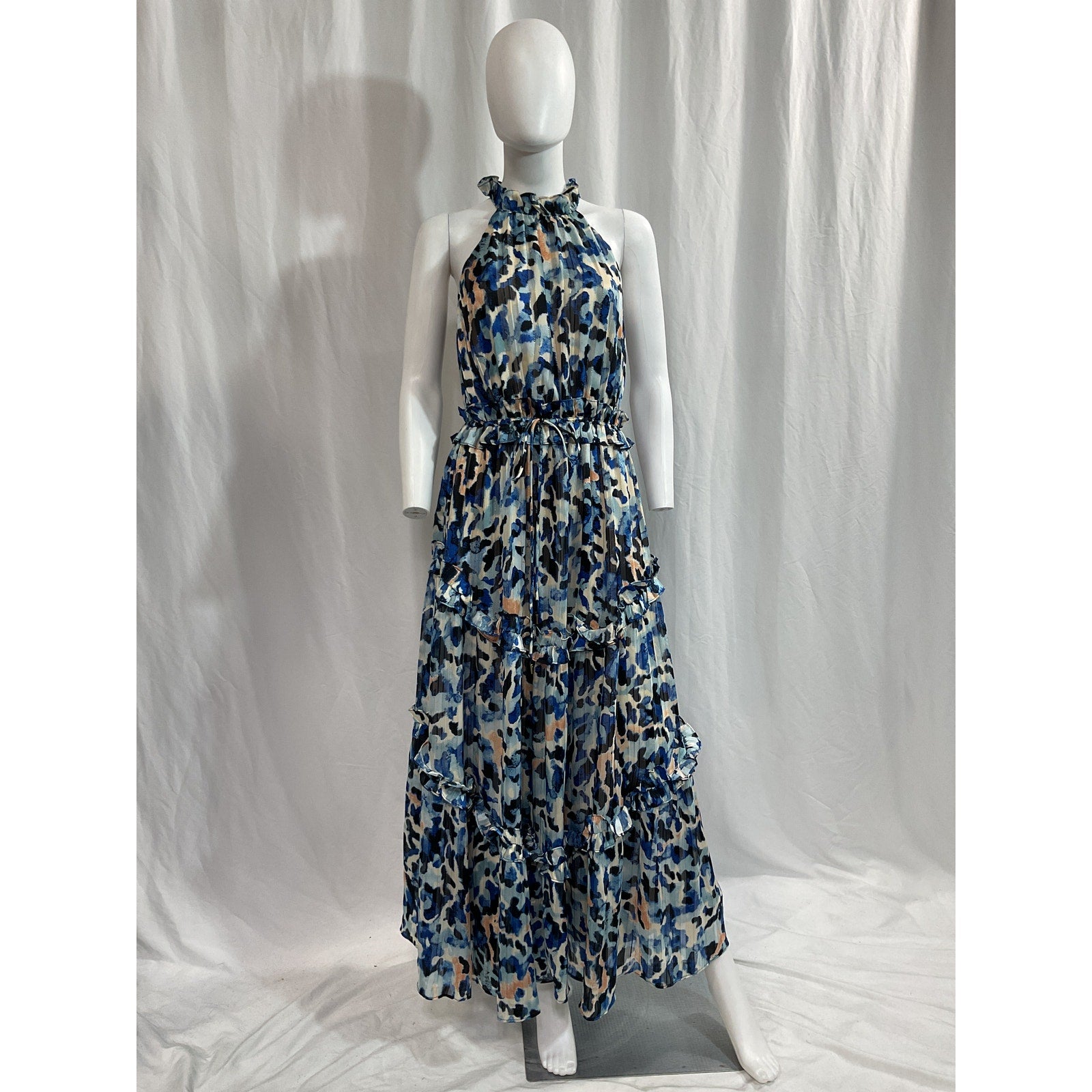 Elliatt 'Iridescence' Blue Chiffon Maxi Dress Size S - NWT