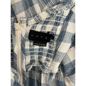 Hatch Crinkle Blue And White Plaid Nina Dress Size 1