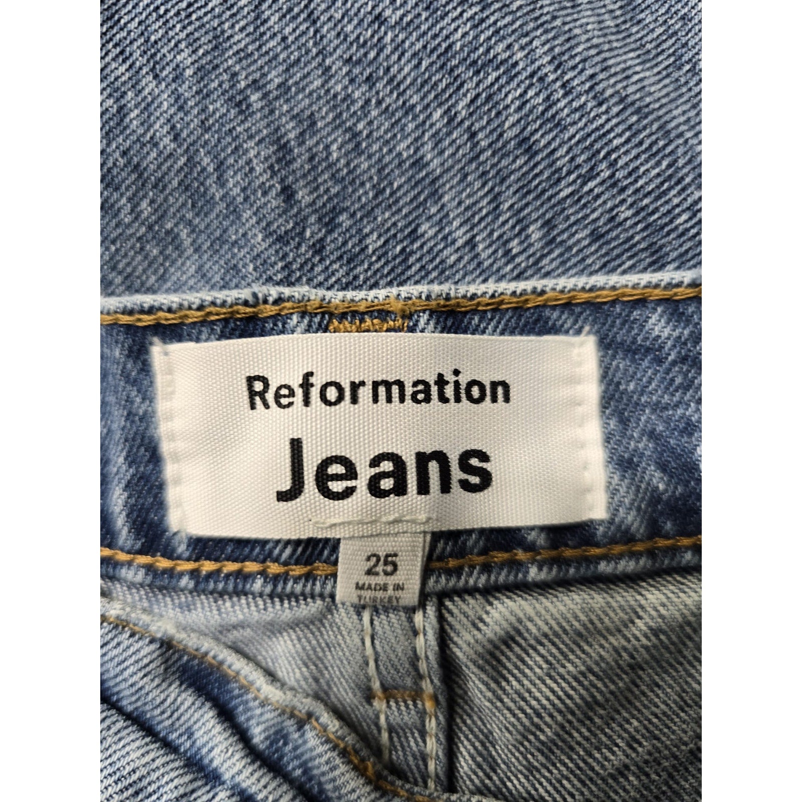 Reformation 'Nila' Blue Long Denim Jean Skirt Size 25