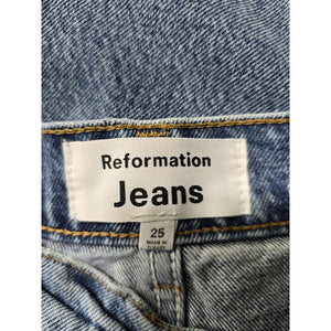 Reformation 'Nila' Blue Long Denim Jean Skirt Size 25