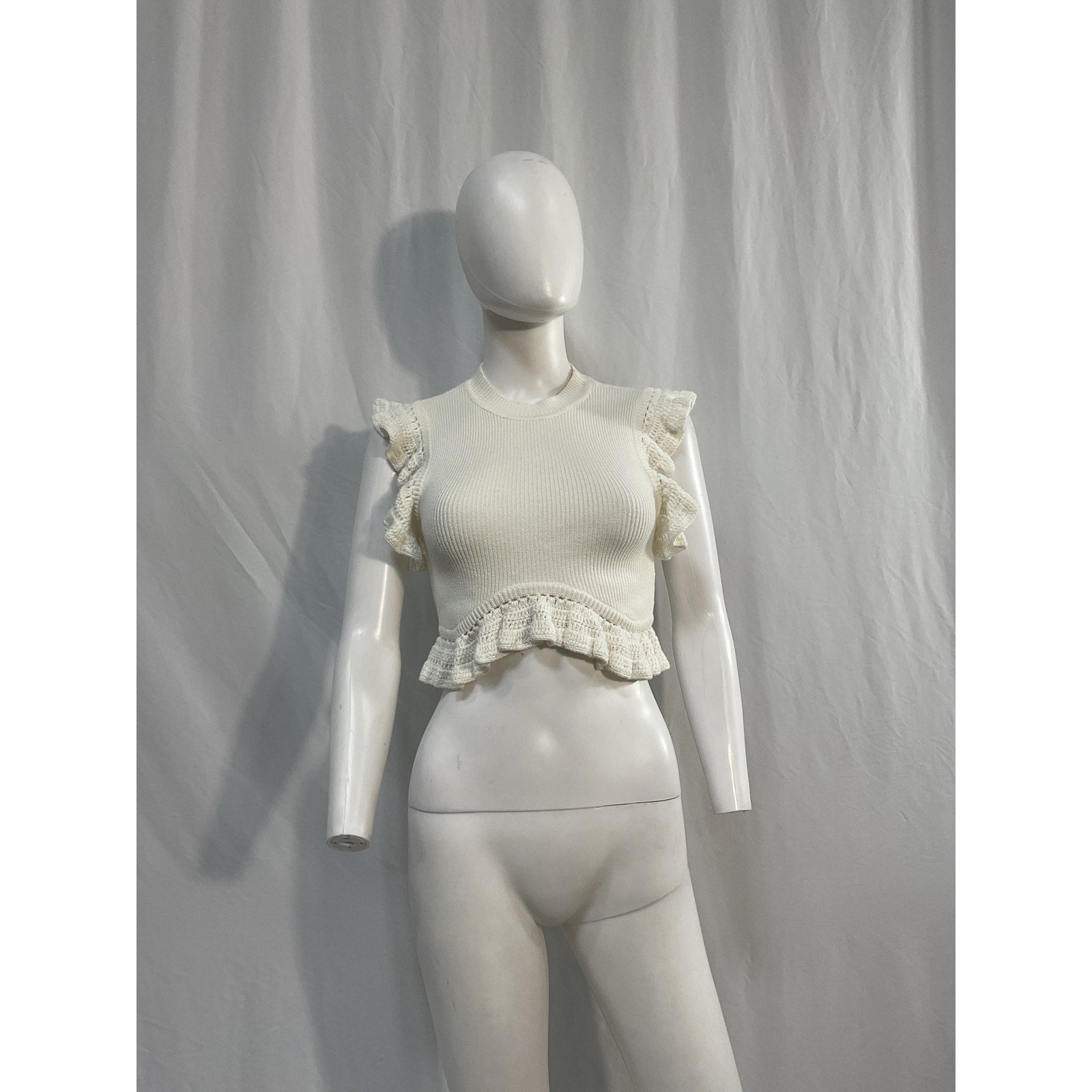 Tularosa 'Zanea' White Cotton Ruffle Top Size XS